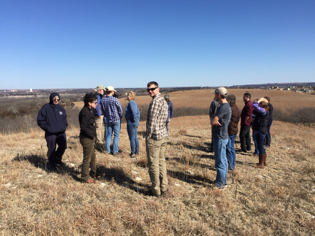 Spring 2018 PAK Field Trip to pre-contact sites near Manhattan, Kansas, led by Dr. Lauren Ritterbush and Dr. Brad Logan