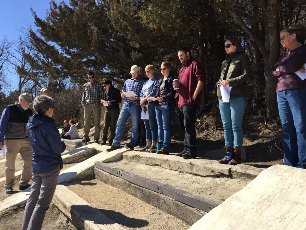 Spring 2018 PAK Field Trip to pre-contact sites near Manhattan, Kansas, led by Dr. Lauren Ritterbush and Dr. Brad Logan